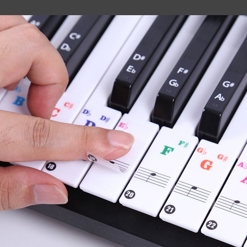 Audio Music Notes - Adesivi Trasparenti per Tastiera di Pianoforte