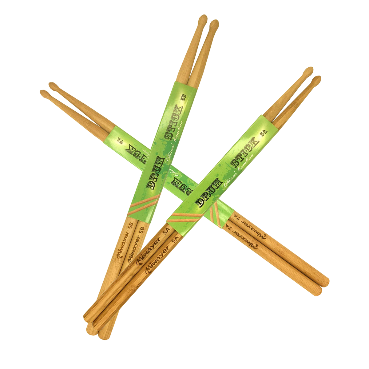Drum Stick 5A - Bacchette per Tamburo in Bambù Miwayer