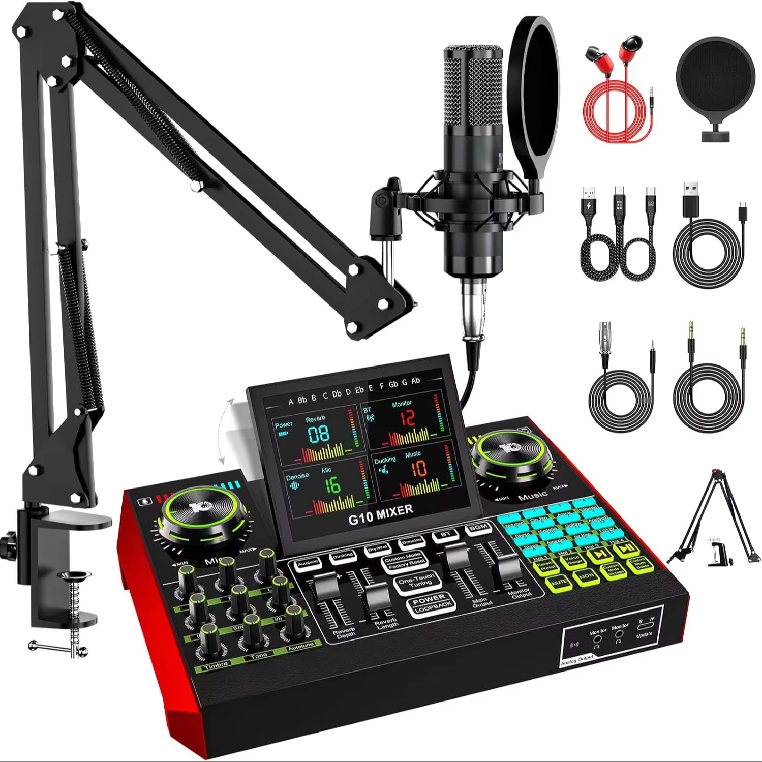 Audio Music Mixer - Interfaccia Audio Tenlamp G10 per Streaming