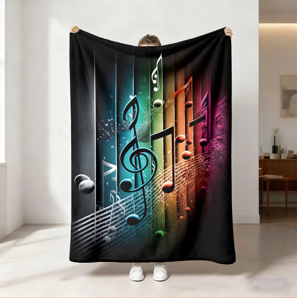 Audio Music Notes - Coperta Decorativa con Note Musicali Arcobaleno