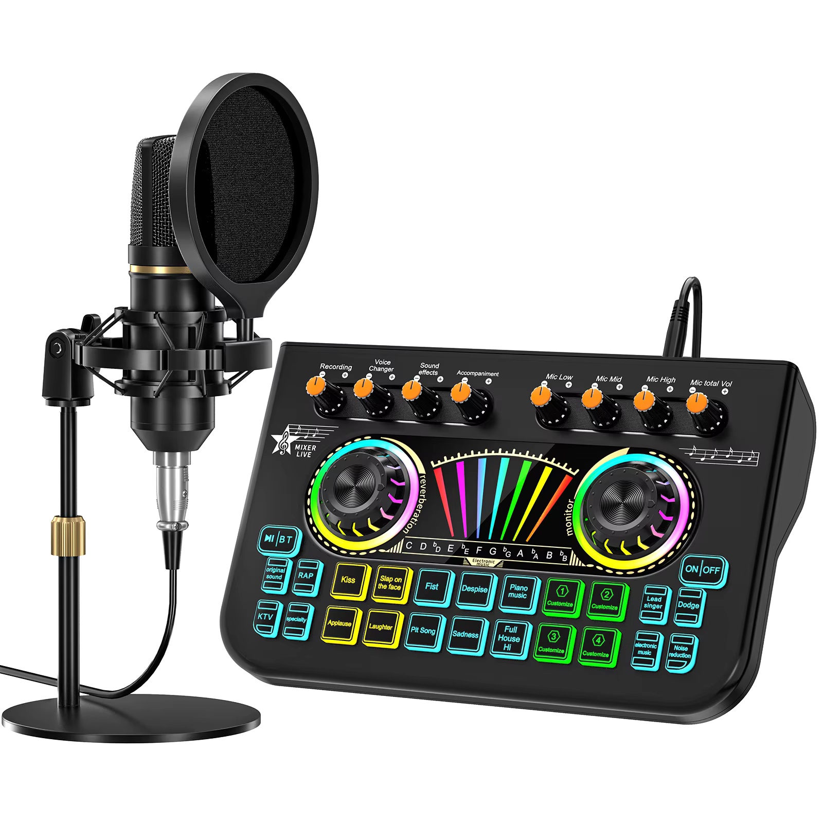 Audio Music Mixer - Kit Microfono per Podcast Tenlamp X3